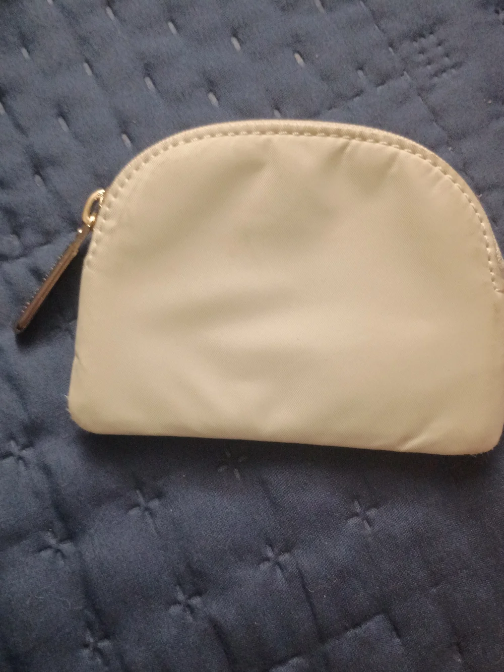 lululemon athletica Cream Crescent Cosmetic Pouch with Gold Logo